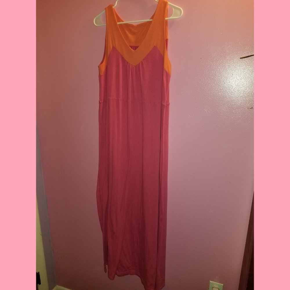 Pink and Orange Maxi Dress